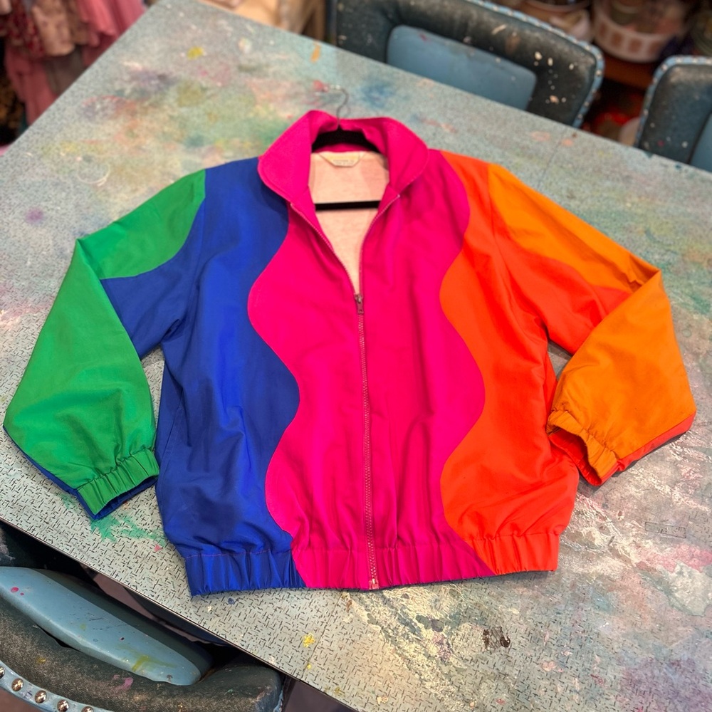 Vintage Funky Color-wave Jacket